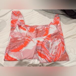 Vibrant Pink and Orange Abstract Leggings